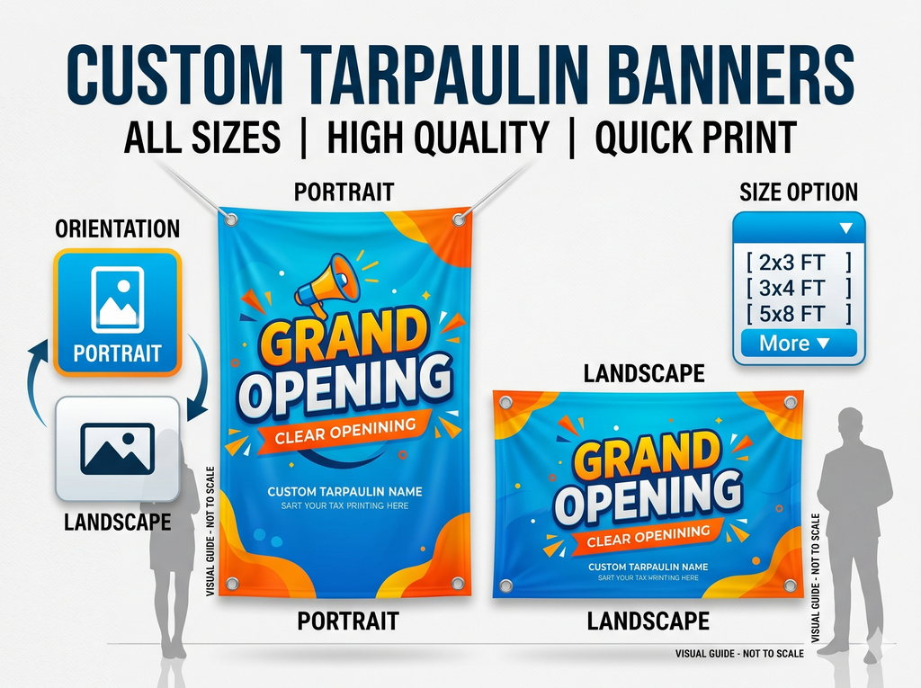 Custom Tarpaulin Banner Printing (All Sizes - Landscape & Portrait)