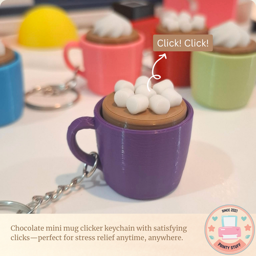 Chocolate Mug Clicker Keychain