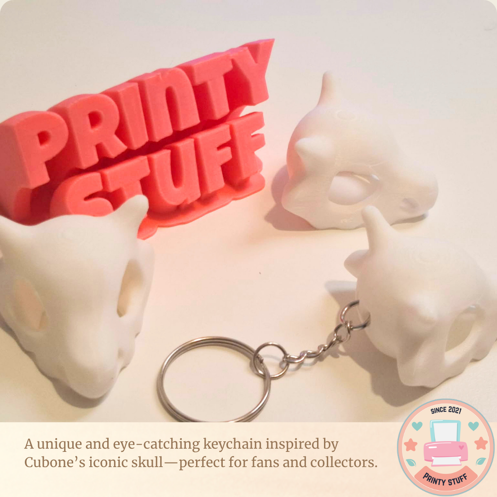 Cubone Skull Pokemon Keychain