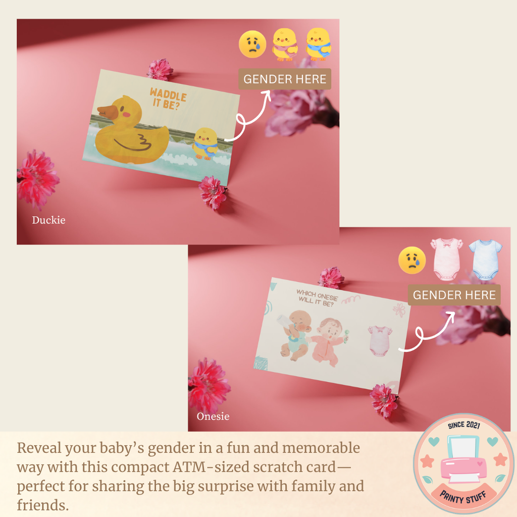 ATM Size Scratch Card Gender Reveal (10pcs Set) – Guess & Scratch Surprise | Part 2