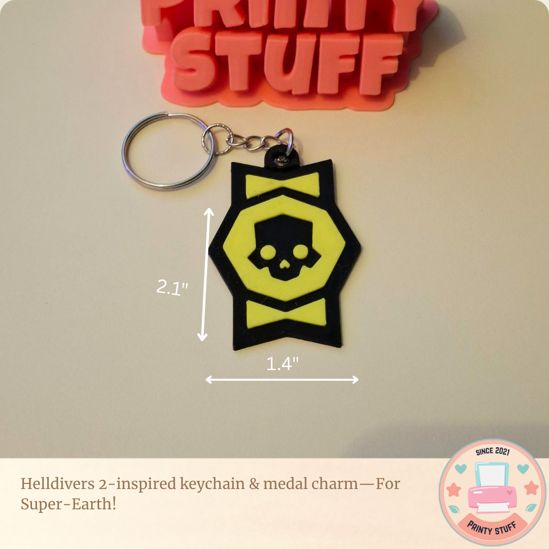 Helldivers II Keychain & Medal Charm – “For Super-Earth!”