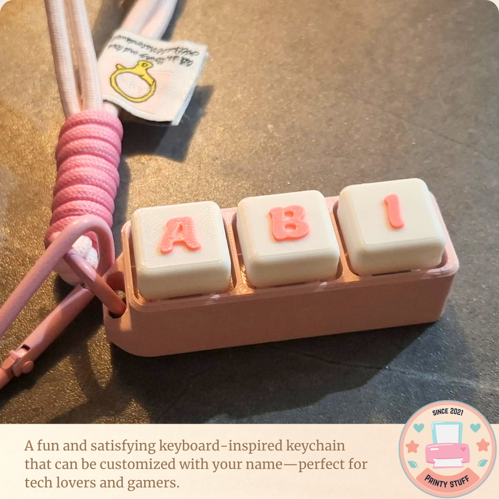 Personalized Keyboard Clicker Name Keychain