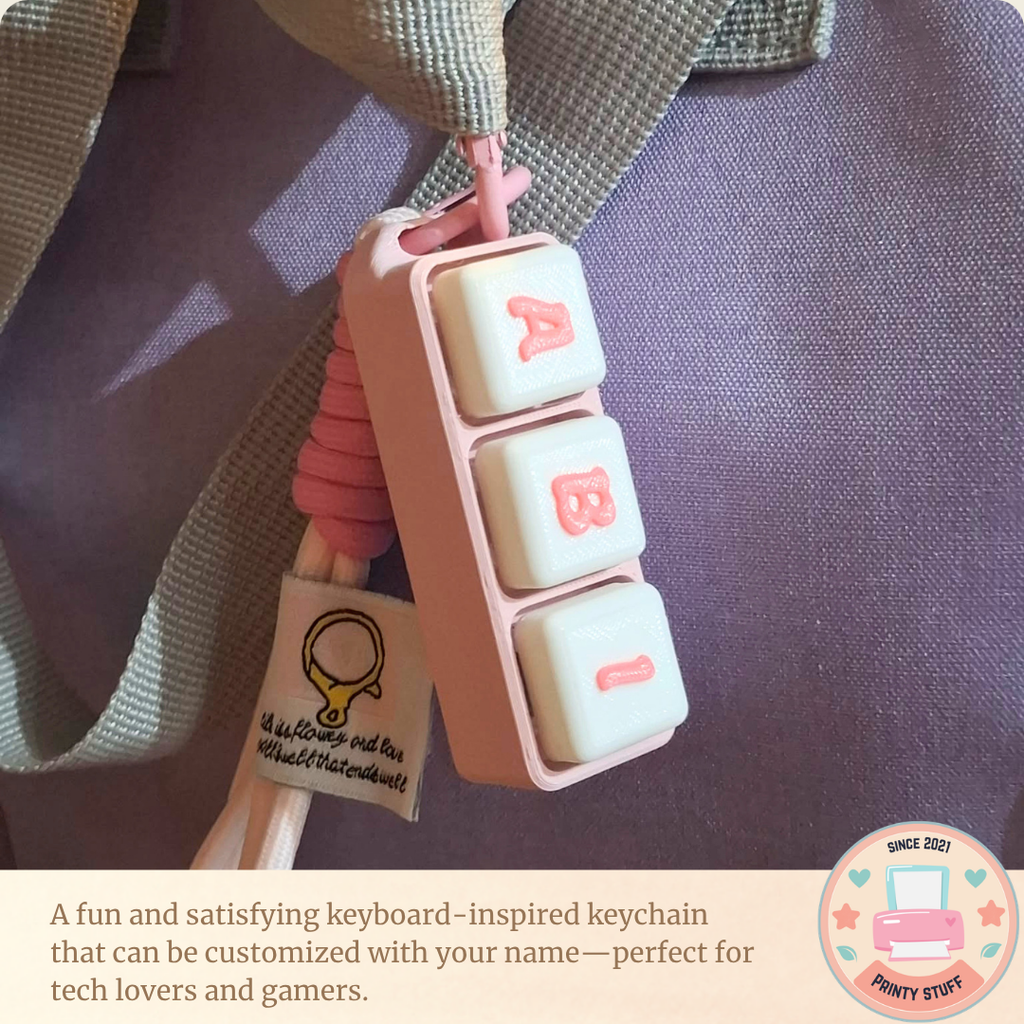 Personalized Keyboard Clicker Name Keychain