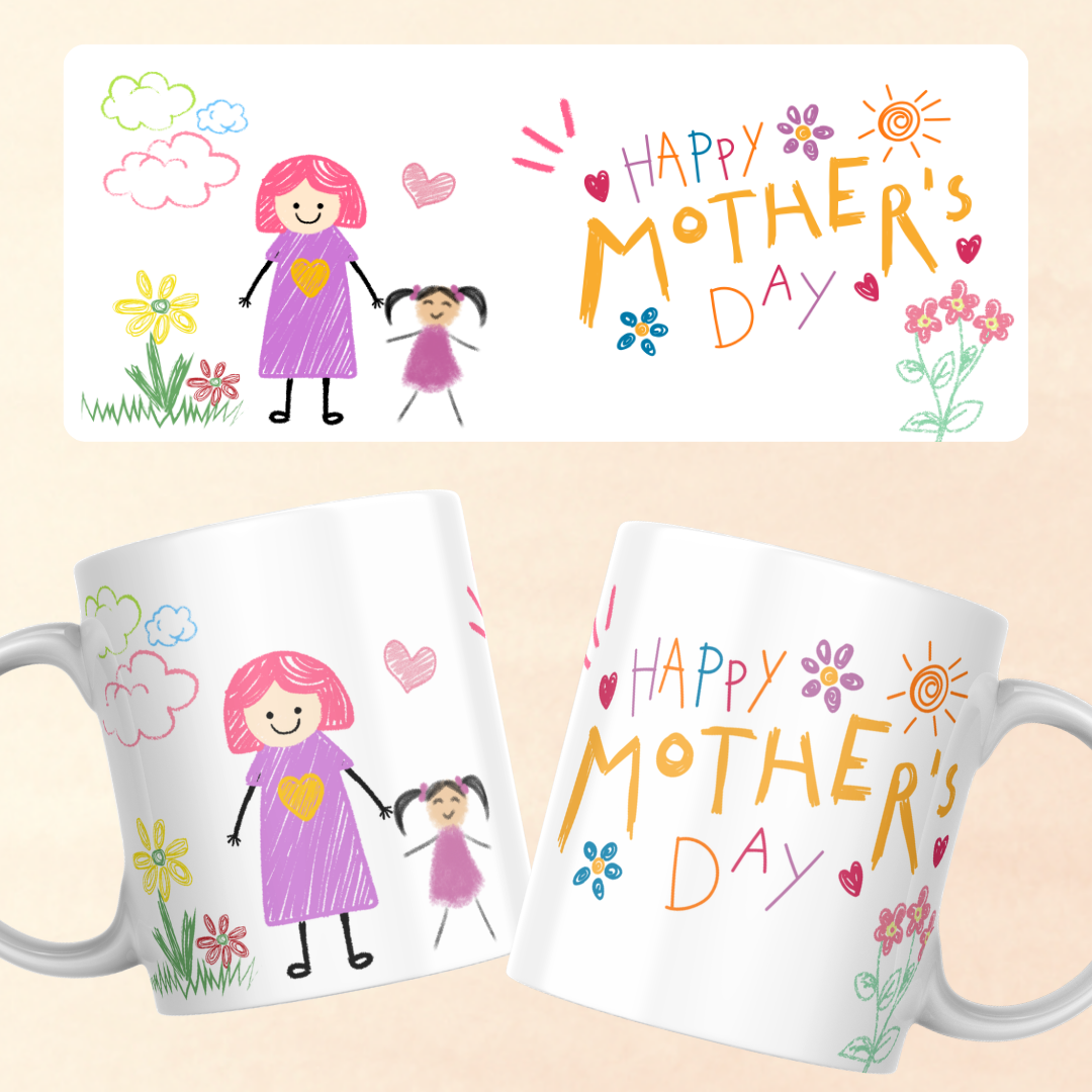Heartwarming "Happy Mother’s Day" Kids' Art Mug