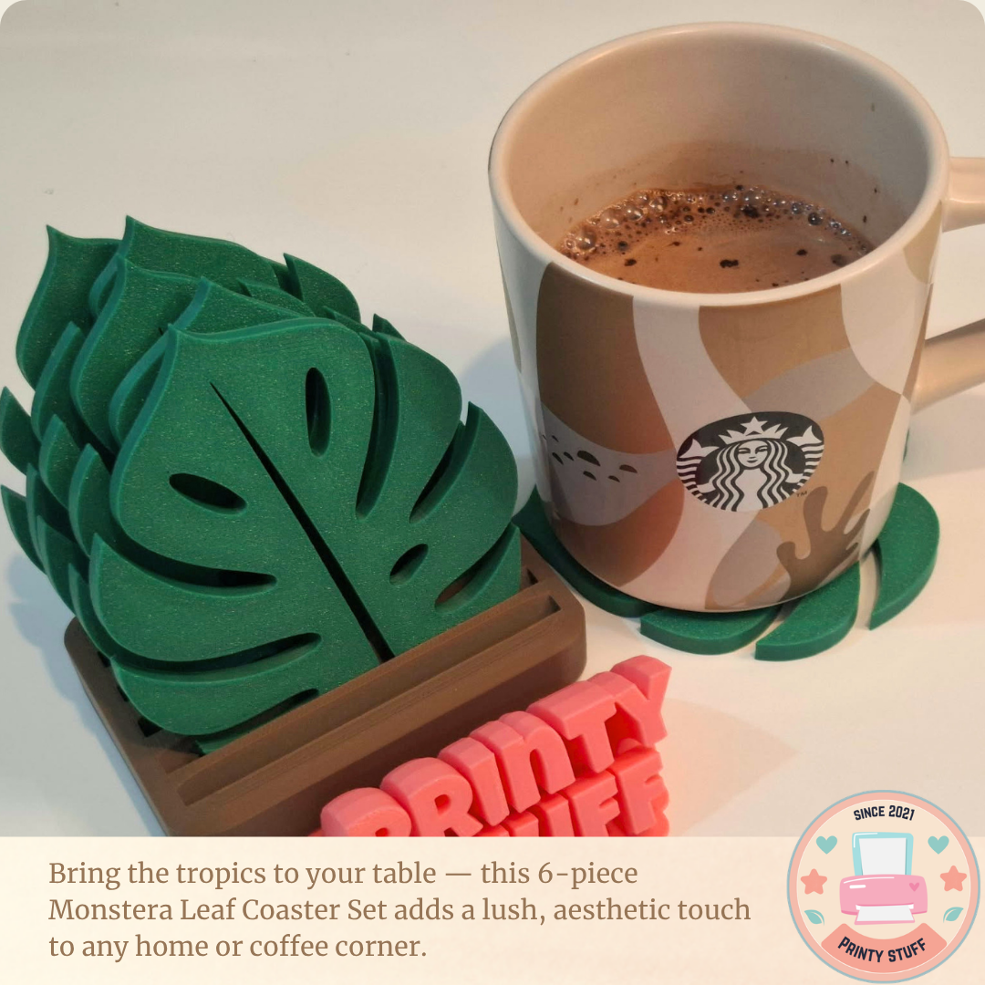 Monstera Leaf Coaster Set Plant (6pcs)