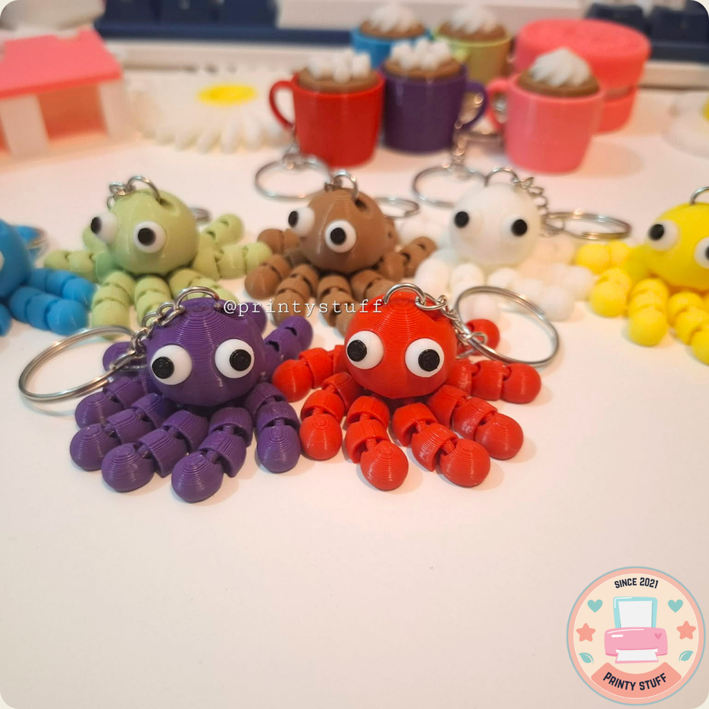 Articulated Octopus Keychain