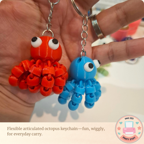 Articulated Octopus Keychain