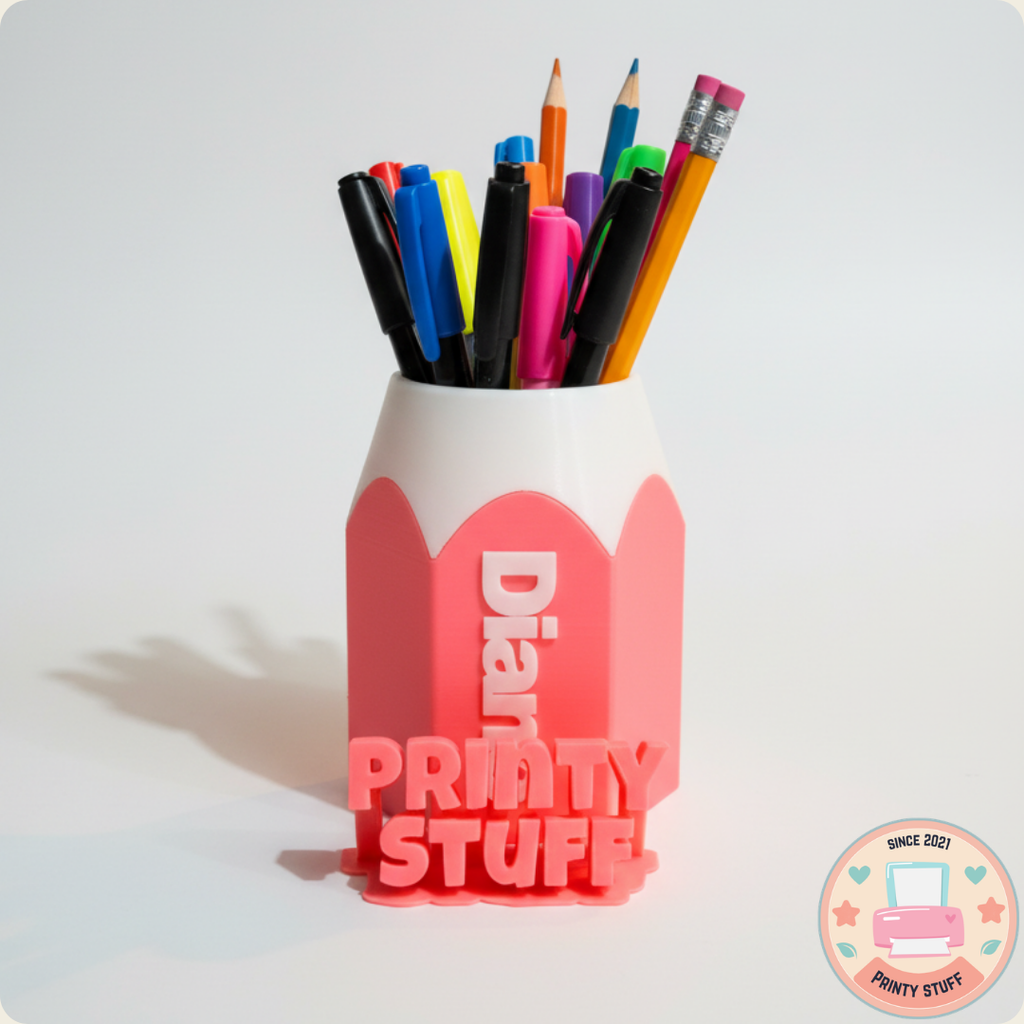 Pencil-Shaped Pen Holder | Personalized Desk Organizer
