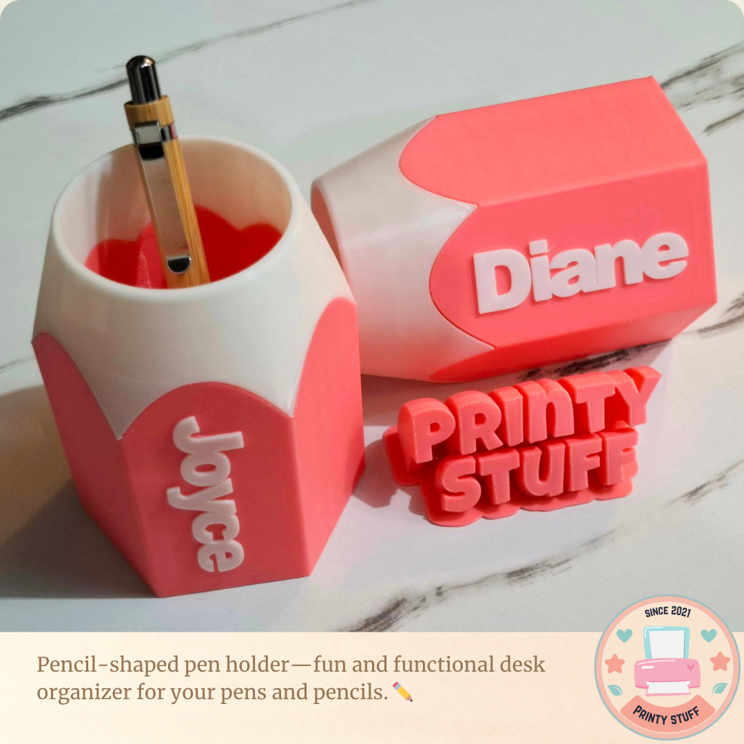 Pencil-Shaped Pen Holder | Personalized Desk Organizer