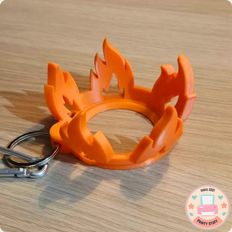 Pickleball Ball Holder Keychain Flame Design with Keychain