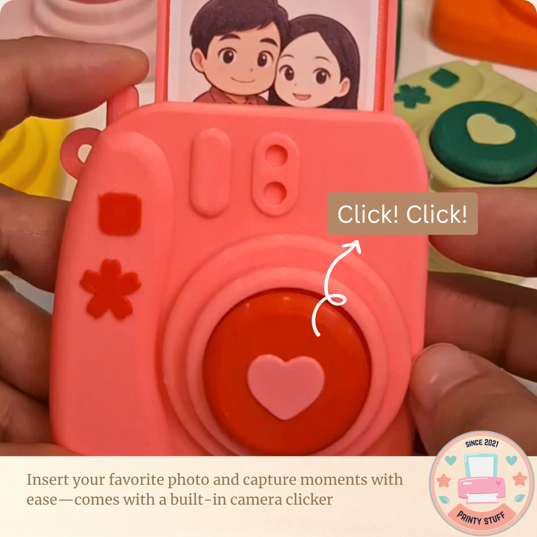 Instax-Polaroid-Inspired Photo Keychain Clickable Camera (Reseller)
