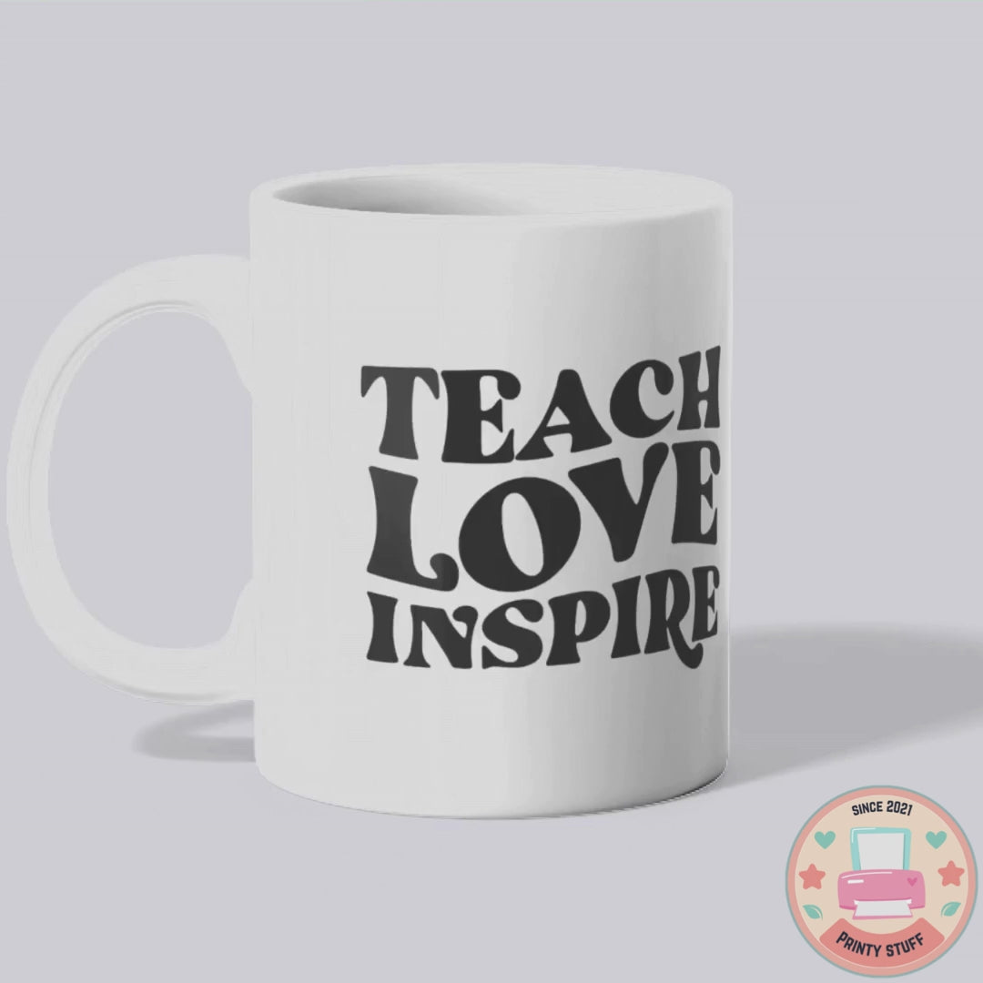 "Teach Love Inspire" Doodle Frame Coffee Mug