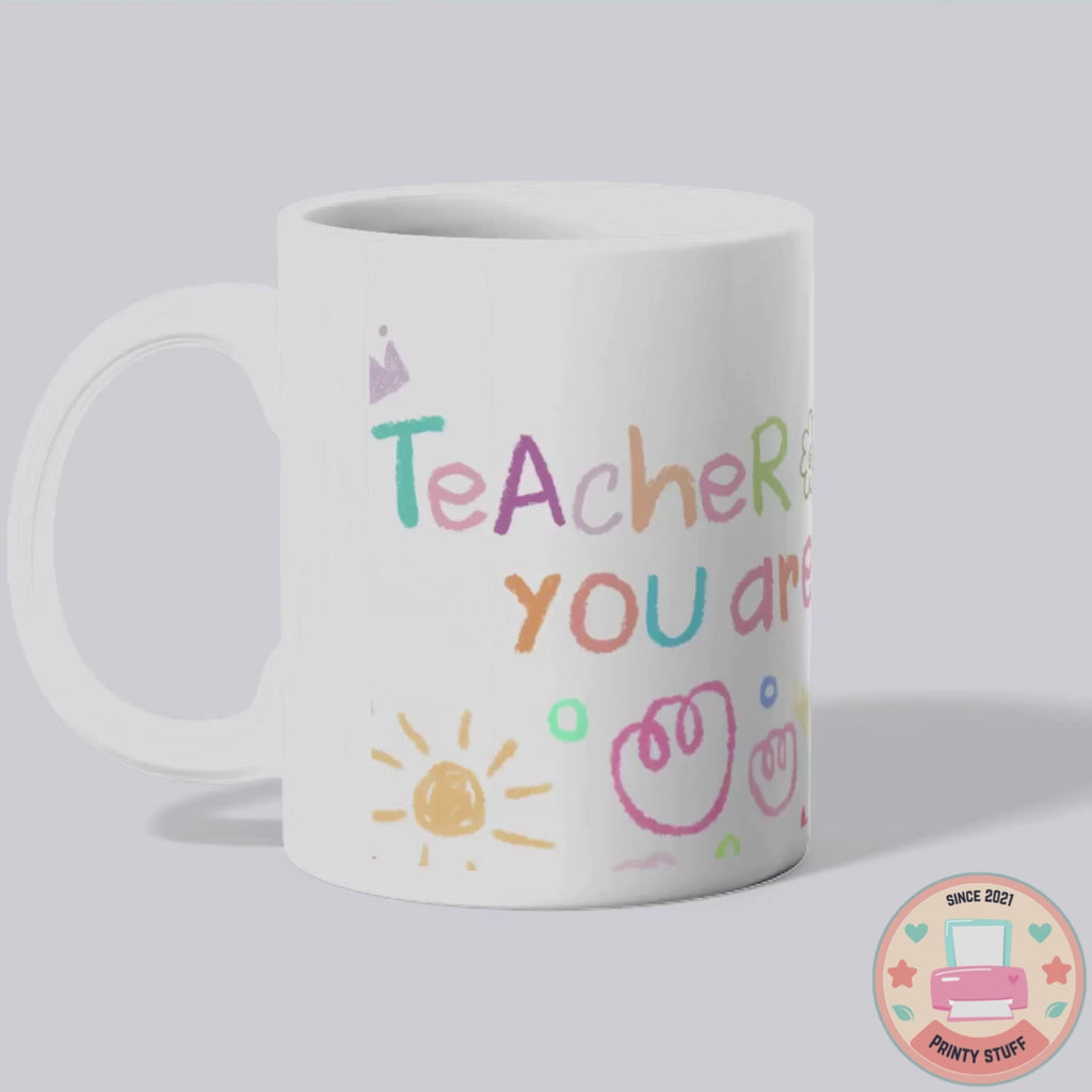 "Teacher You Are" Crayon Graphic Coffee Mug