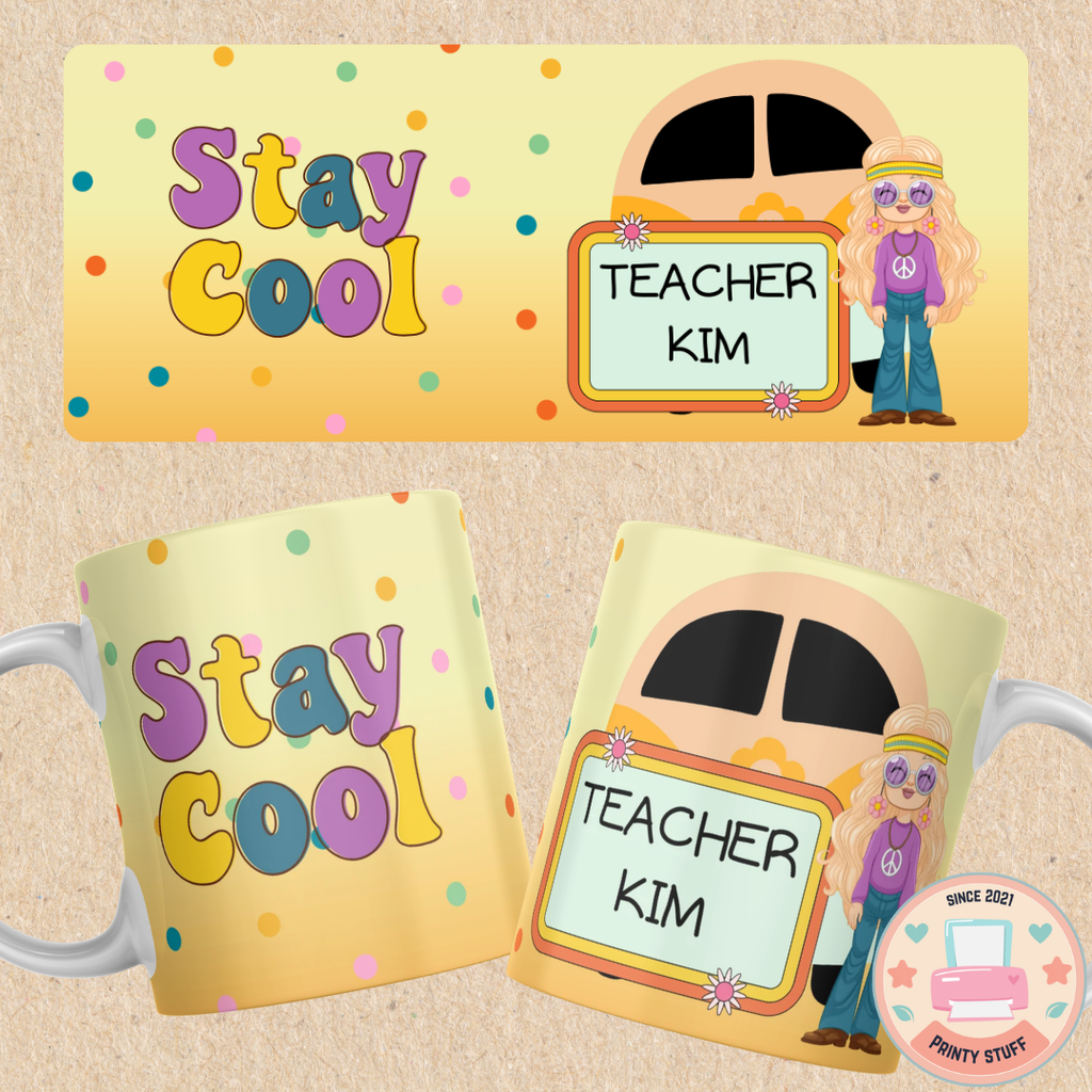 Groovy "Stay Cool" Teacher Coffee Mug