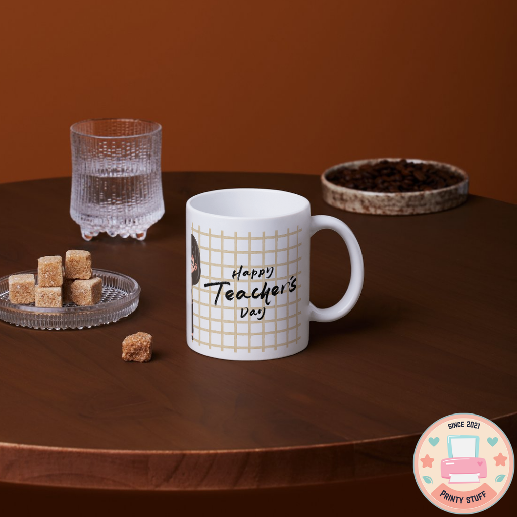 "The Best Teacher Ever - Happy Teacher's Day" Female Chibi Grid Coffee Mug