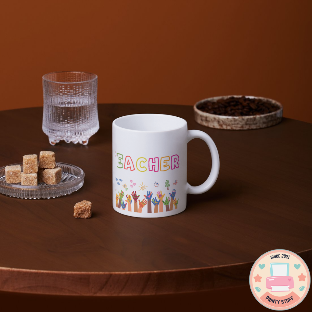 "Thank You For Making A Huge Difference" Handprint Teacher Coffee Mug