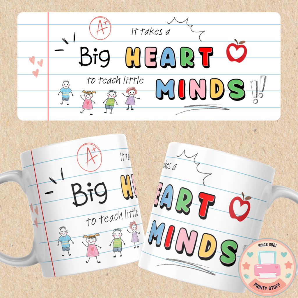 "Big Heart Little Minds" Lined Paper Coffee Mug