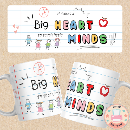 "Big Heart Little Minds" Lined Paper Coffee Mug