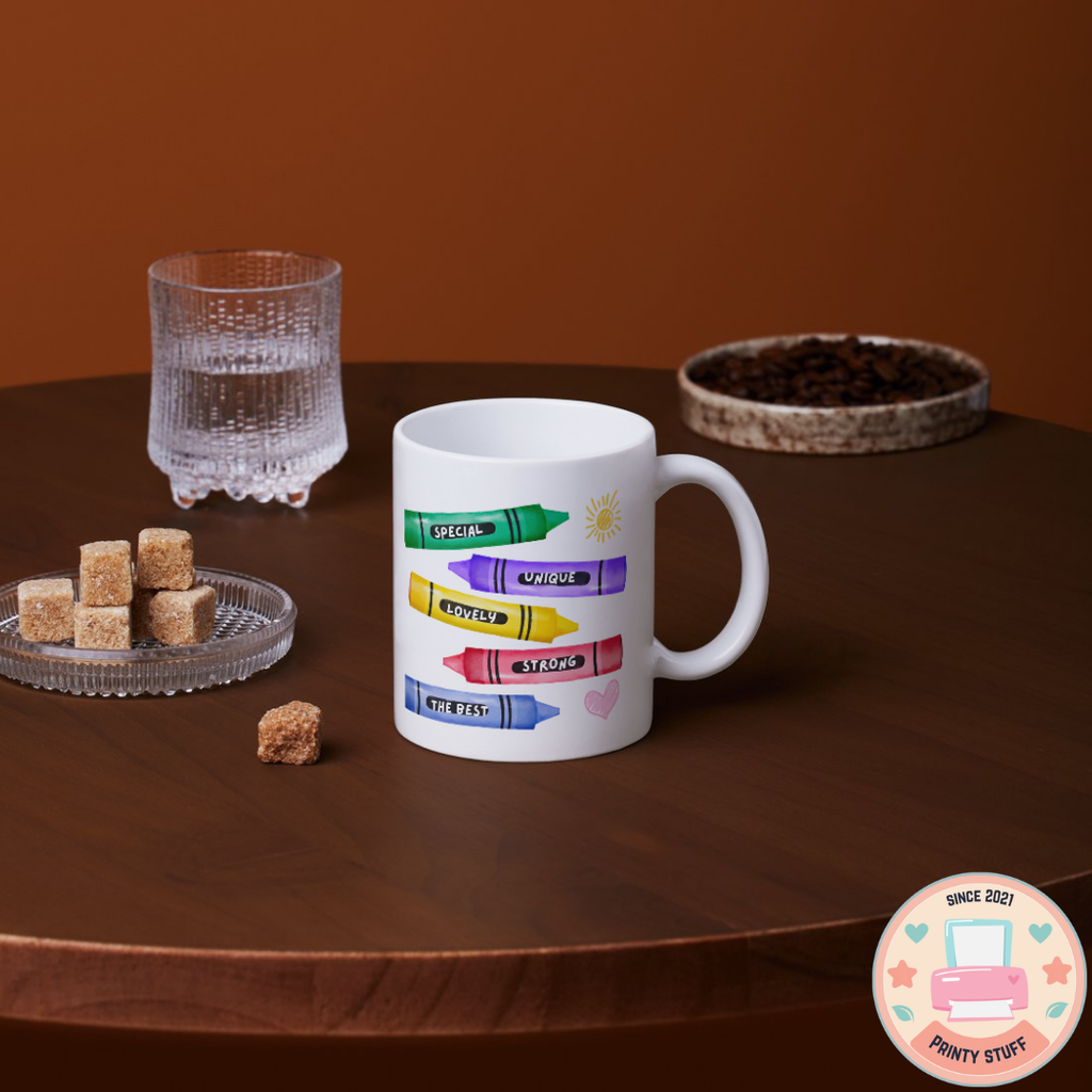 "Teacher You Are" Crayon Graphic Coffee Mug