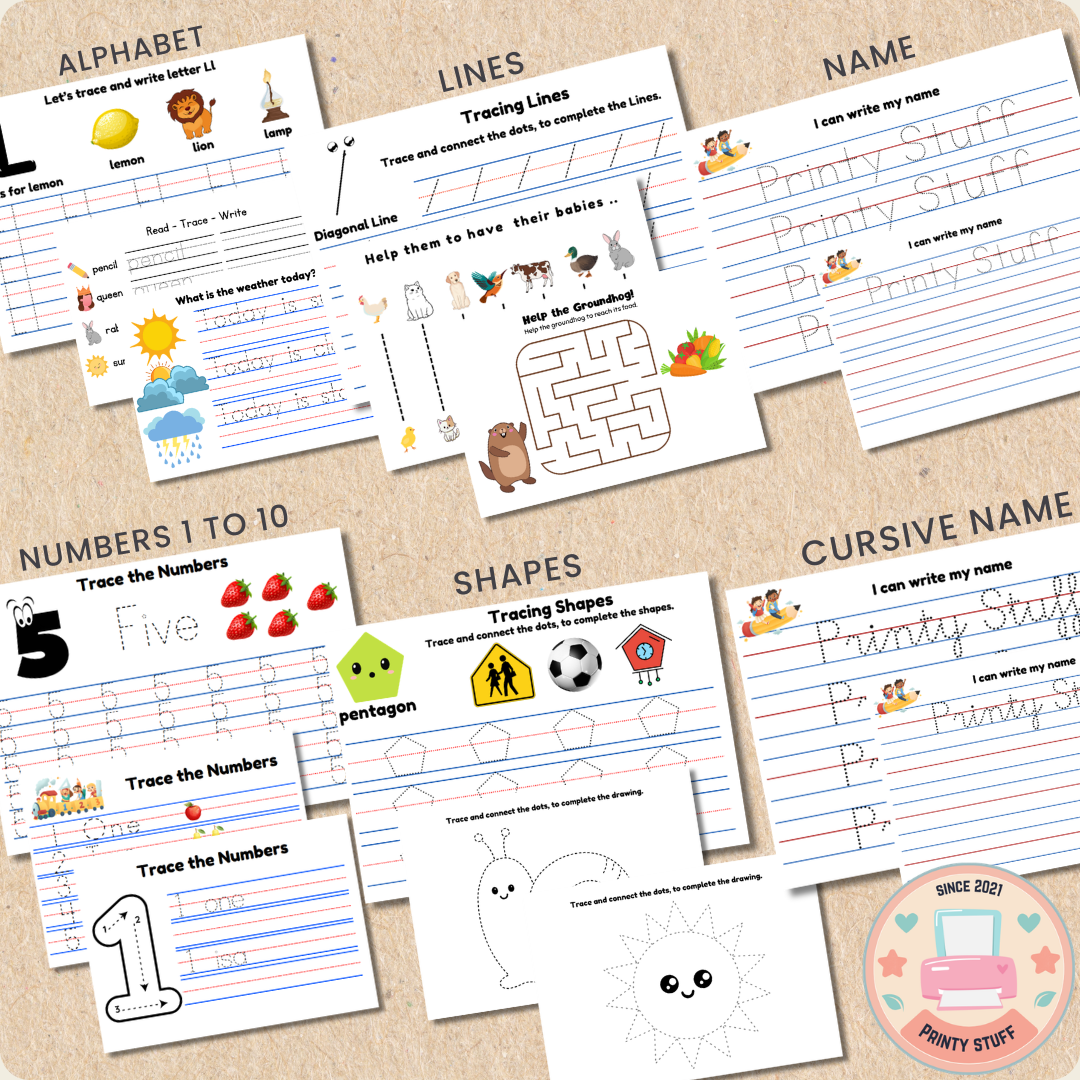Level Up Learning: Comprehensive 40-Sheet Activity Tracing Pads
