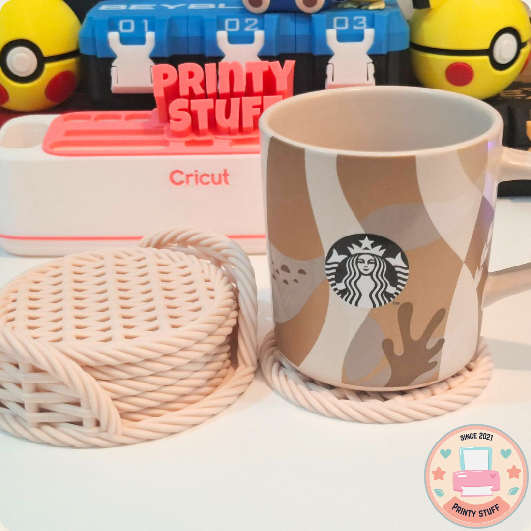 Woven Coasters Set (6pcs with Holder)