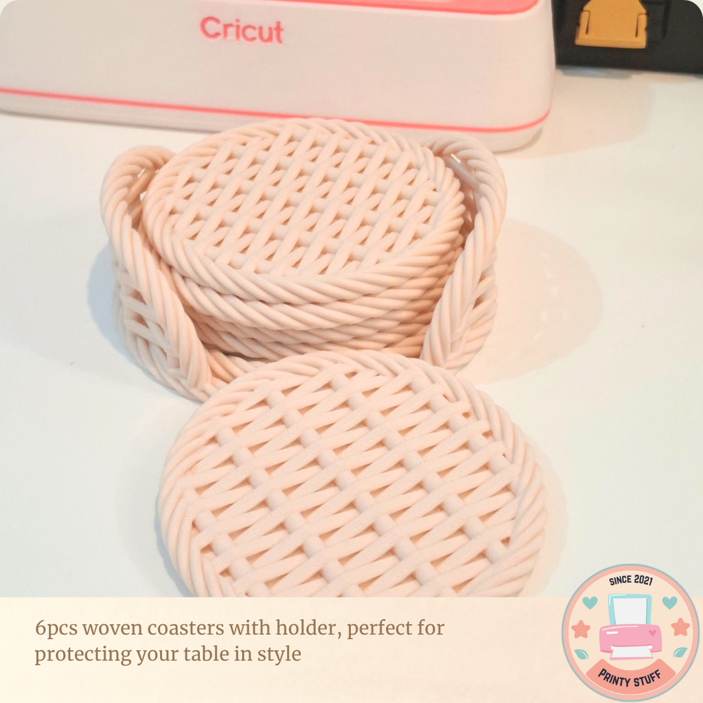 Woven Coasters Set (6pcs with Holder)