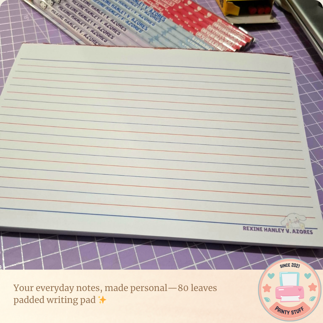 Personalized Padded Writing Pad 80 Leaves